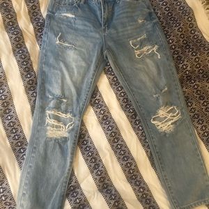 Special A High Rise distressed straight leg jeans